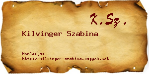 Kilvinger Szabina névjegykártya